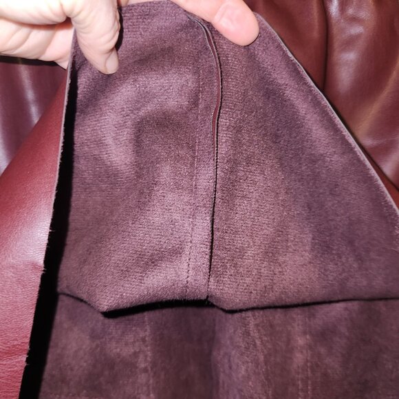Mark New York Burgundy Faux Leather Paper Bag Waist Skirt with Pockets XS - Picture 6 of 9